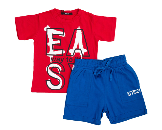 Attic 21 Co-ords Boys Red Blue