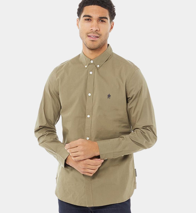 French Connection Shirt Mens Light Khaki