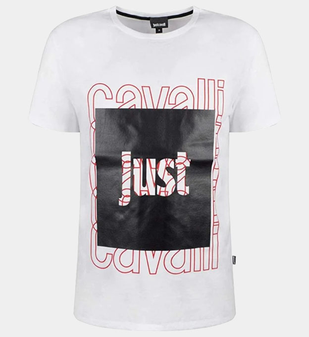 Just Cavalli T-shirt Mens White Black