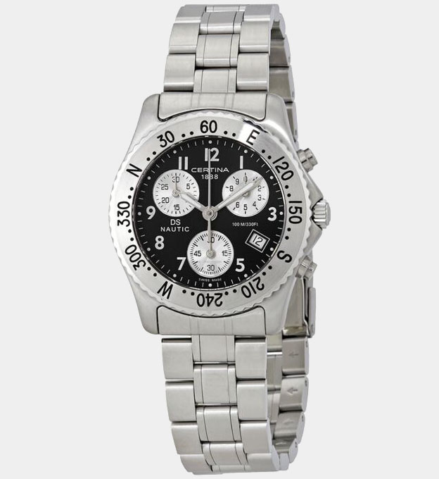 Certina Watch Mens Black Silver