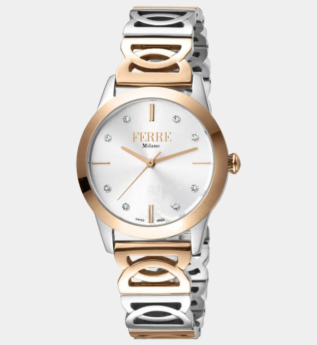 Ferre Milano Watch Womens White Rose Gold