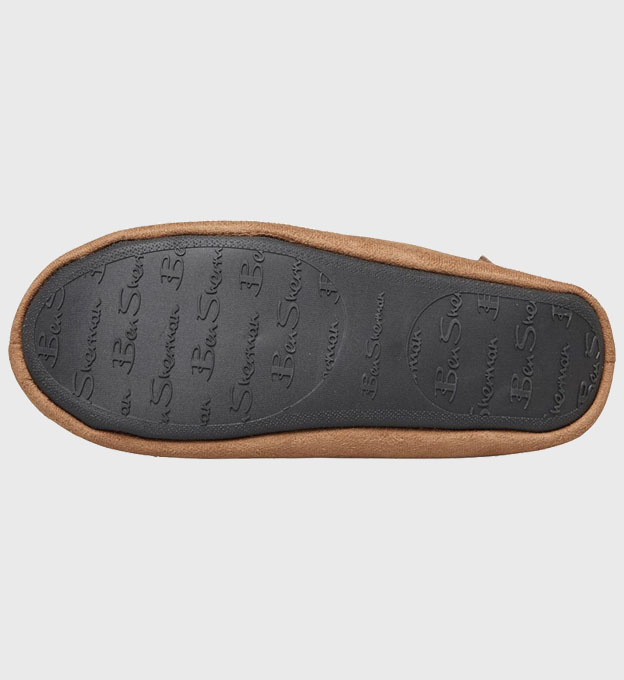 Ben Sherman Moccasin Slippers Mens Tan Light Beige