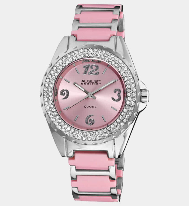 August Steiner Watch Womens Silver Pink