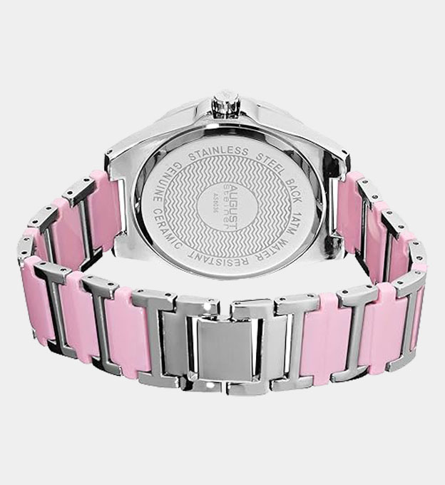 August Steiner Watch Womens Silver Pink