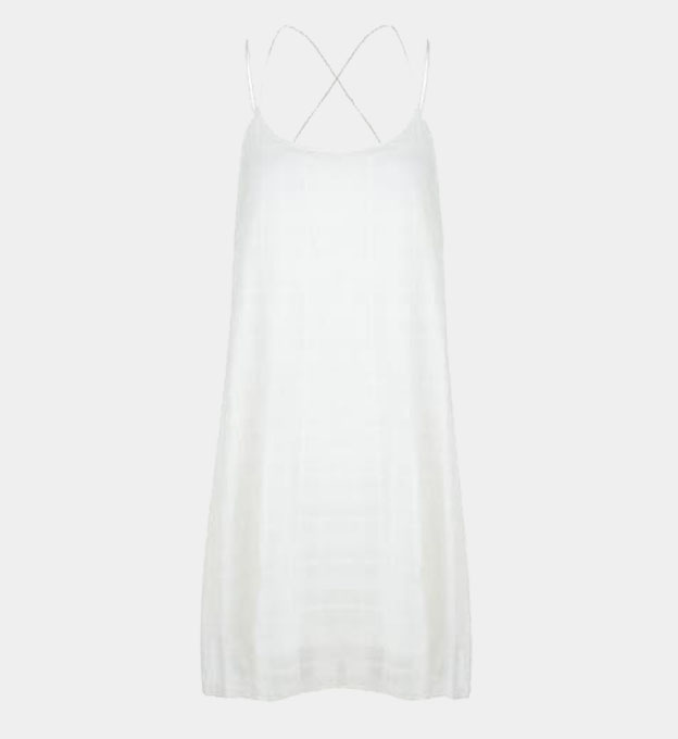 Bellfield Strappy Check Dress Womens White