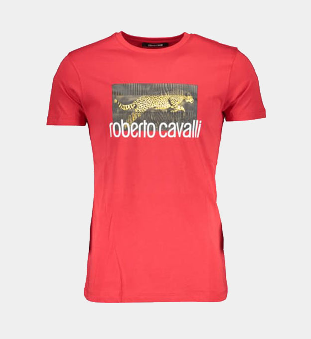 Roberto Cavalli T-shirt Mens Red