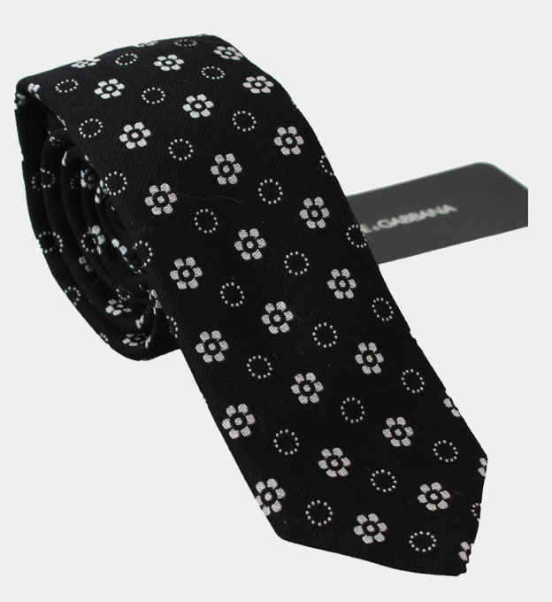 Dolce & Gabbana Tie Mens Black White