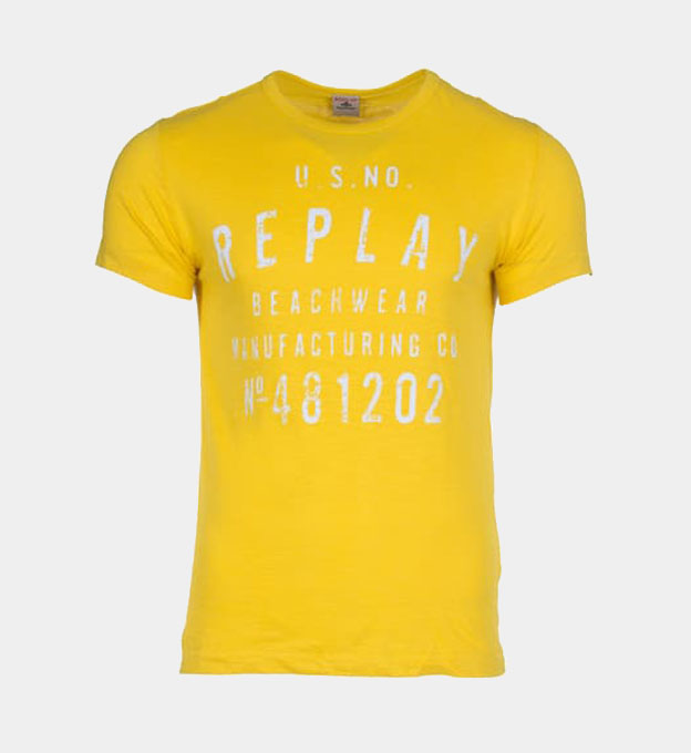 Replay Beachwear T-shirt Mens Lemon Yellow