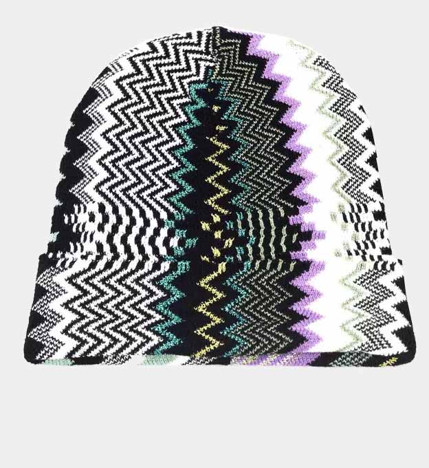 Missoni Beanie Unisex White Black