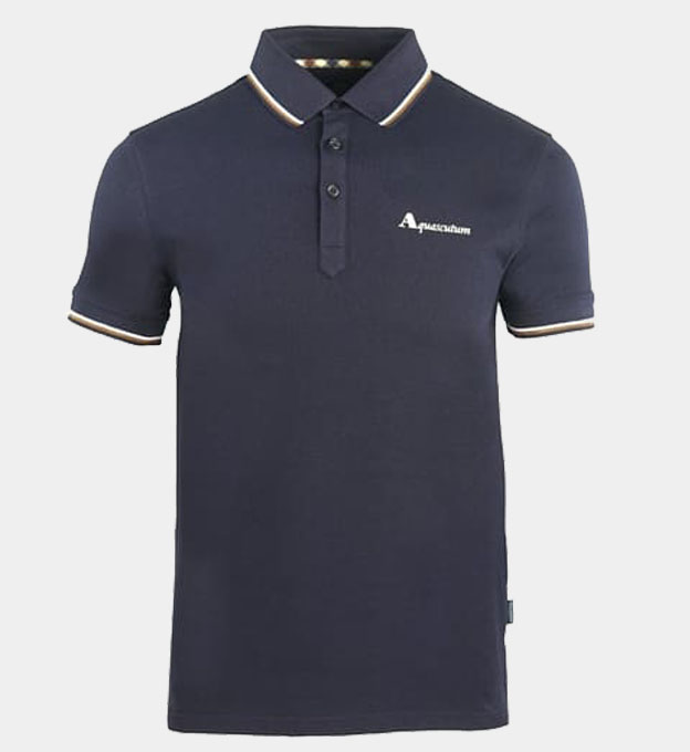 Aquascutum Polo Shirt Mens Navy