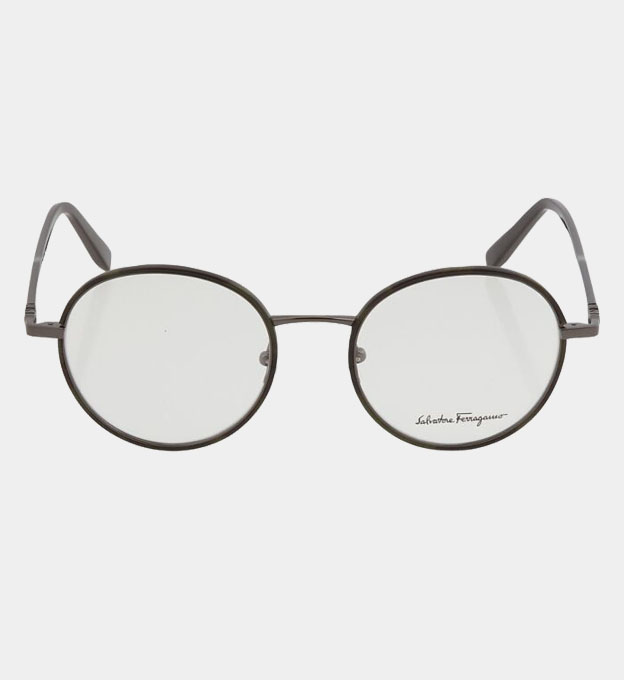 Salvatore Ferragamo Optical Frames Mens Grey Havana