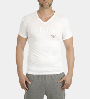 Emporio Armani V-Neck T-shirt Mens White