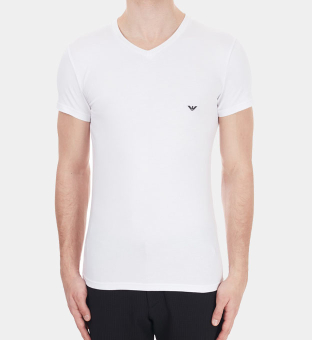 Emporio Armani V-neck T-shirt Mens White