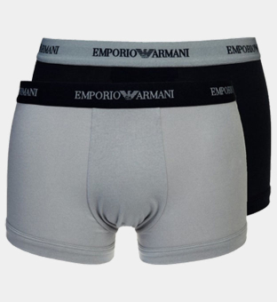 Emporio Armani 2 Pack Boxers Mens Grey Blue