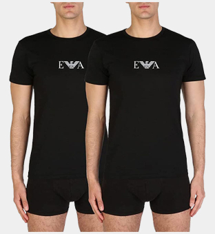 Emporio Armani 2 Pack T-shirts Mens Black