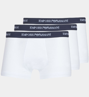 Emporio Armani 3 Pack Boxers Mens White