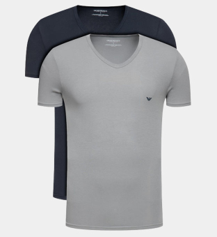 Emporio Armani 2 Pack T-shirts Mens Black Grey