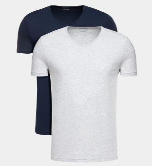 Emporio Armani 2 Pack T-shirts Mens Navy Blue Heather