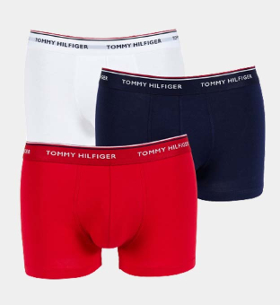 Tommy Hilfiger 3 Pack Boxers Mens White Tango Red