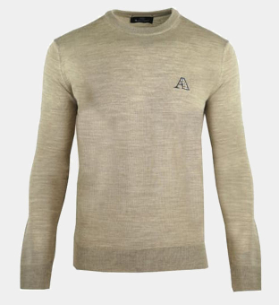 Aquascutum Check Logo Sweater Mens Beige