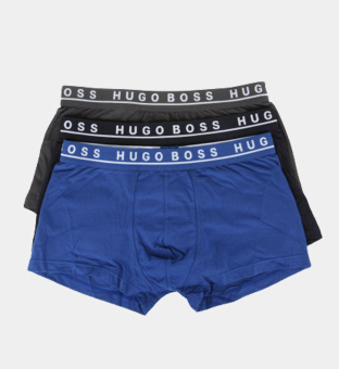 Hugo Boss 3 Pack Trunks Mens Open Blue