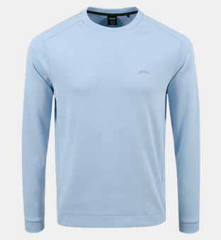 Hugo Boss Salbo Curved Sweatshirt Mens Lightpastel Blu