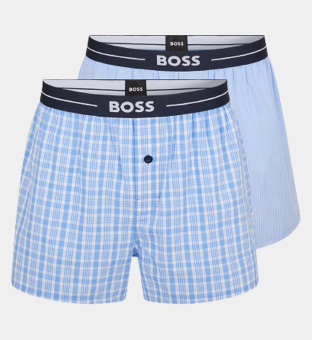 Hugo Boss 2 Pack Boxer Shorts Mens Open Blue
