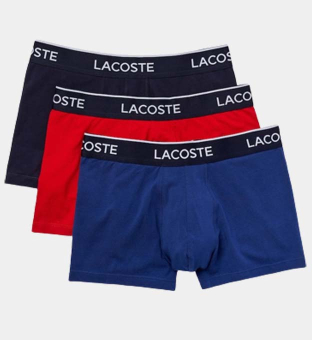 Lacoste 3 Pack Boxers Mens Marine