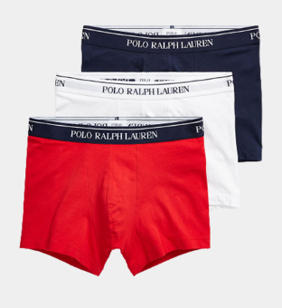 Ralph Lauren 3 Pack Boxers Mens Red- White-Navy