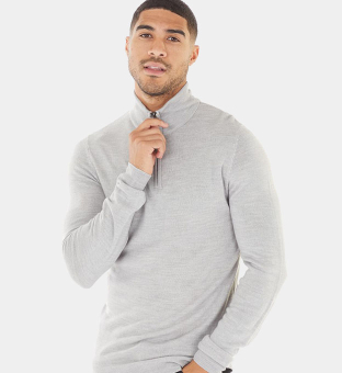 French Connection Jumper Mens Light Grey Marl