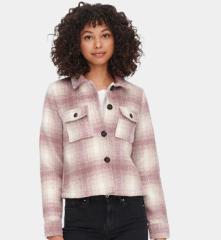 Only Overshirt Womens Pink White