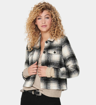 Only Overshirt Womens Black White