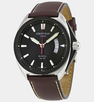 Certina Watch Mens Black Brown