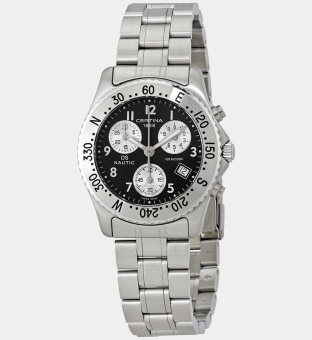 Certina Watch Mens Black Silver