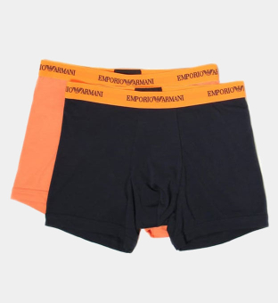 Emporio Armani 2 Pack Boxers Mens Black-Orange