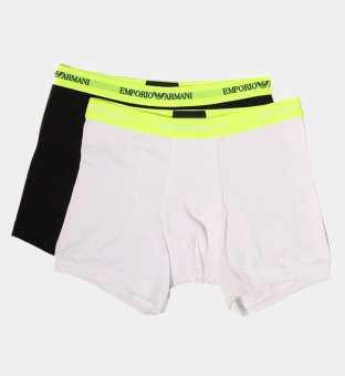 Emporio Armani 2 Pack Boxers Mens Black-White