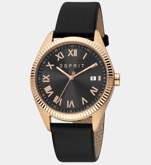 Esprit Watch Mens Black Rose Gold 