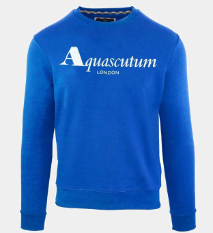 Aquascutum Sweatshirt Mens Royal Blue