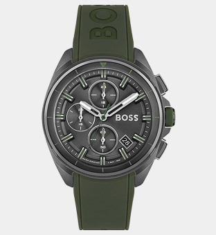 Hugo Boss Watch Mens Green Dark Grey