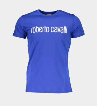 Roberto Cavalli T-shirt Mens Mid Blue