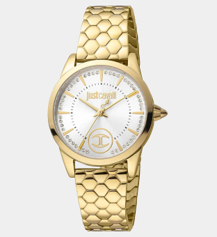 Just Cavalli Watch Womens Silver Grey Yellow Gold