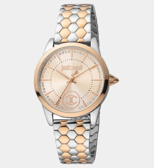 Just Cavalli Watch Womens Rose Gold Silver Grey 