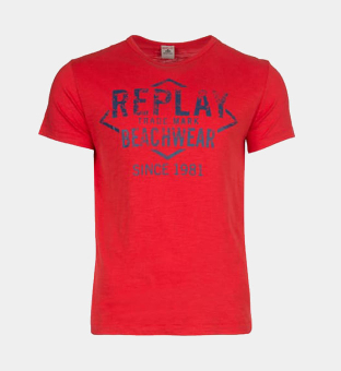 Replay Beachwear T-shirt Mens Red