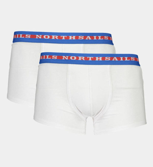 North Sails 2 Pack Mens Boxers White Blue