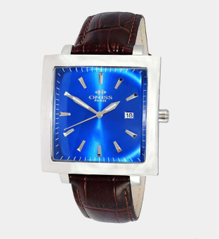 Oniss Watch Mens Brown Silver Blue