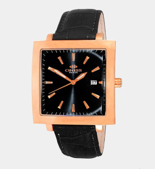 Oniss Watch Mens Black Rose Gold