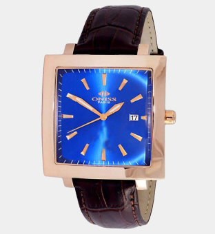 Oniss Watch Mens Blue Rose Gold