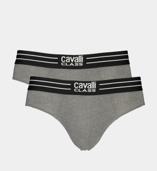 Cavalli Class 2 Pack Briefs Mens Grey
