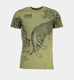 Cavalli Class T-shirt Mens Green