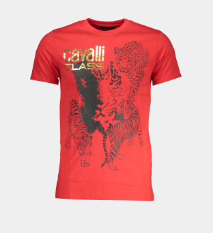 Cavalli Class T-shirt Mens Red